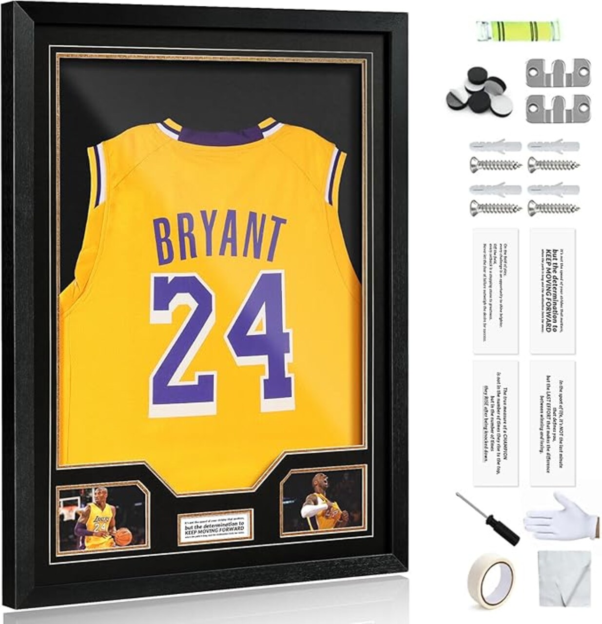 Jersey Frame Display Case, Large Clear Acrylic Shadow Box with UV Protection for Baseball Basketball Football Soccer Hockey shirts, Wall Mount Wooden Showcase, Idea Gift for Sports fans, 1 pack